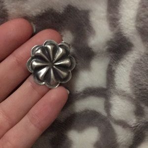 Single sterling concho earring